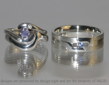 Pair of commissioned wedding rings 