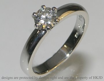 Commissioned platinum and diamond solitaire engagement ring 