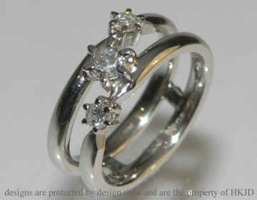 Platinum engagement ring with customers own diamonds