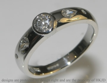 Commissioned platinum and diamond engagement ring