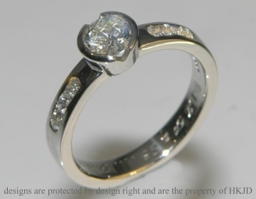 A platinum and diamond commissioned engagement ring 