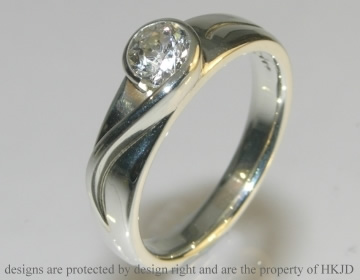 9ct white gold engagement ring using customers own diamond 