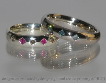 A pair of Commissioned eternity rings 