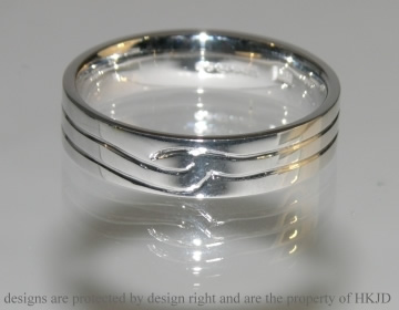 9ct white gold commissioned wedding band