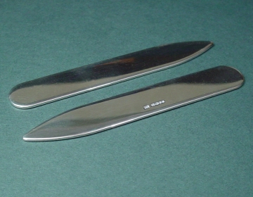 Pair of hallmarked Sterling silver collar stiffeners