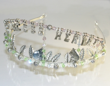 Silver plated and beaded commissioned tiara 
