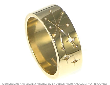 9ct yellow gold shooting star ring. 