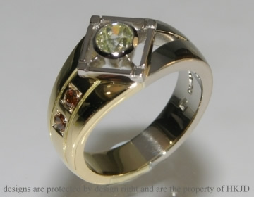 Bespoke 18ct yellow and white gold diamond engagement ring 