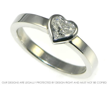 Platinum engagement ring with 0.39cts heart shaped diamond