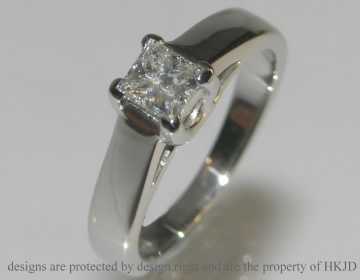 commissioned platinum engagement ring with 0.44cts diamond