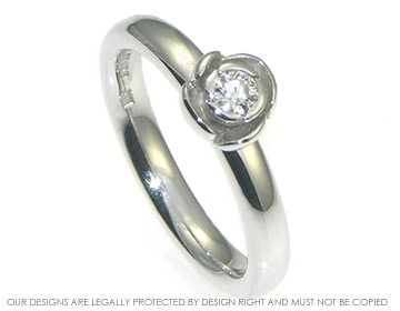 18ct white gold rose inspired diamond engagement ring