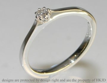 9ct white gold and diamond solitaire engagement ring