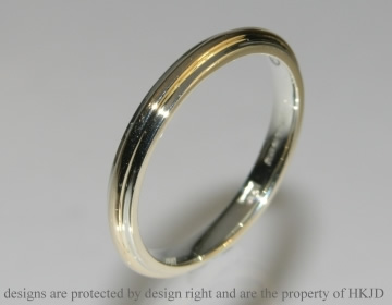 Bespoke 9ct white and yellow gold wedding ring