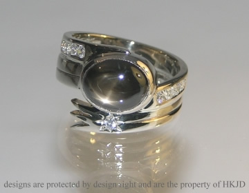 Bespoke 18ct white gold fitted wedding ring with 8 channel set 2mm brilliant cut H SI diamonds