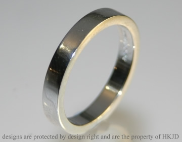 Platinum flat wedding band. 