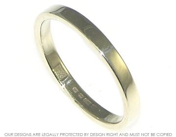 Platinum 2mm wide courting wedding band. 