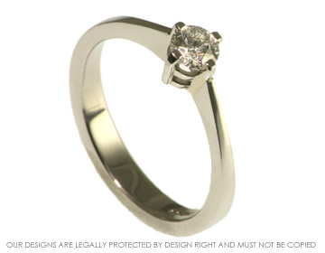 Platinum and 0.31cts H SI diamond solitare engagement ring. 