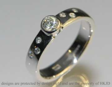 18ct white gold  ring with a 0.25ct HSI brilliant cut diamond.