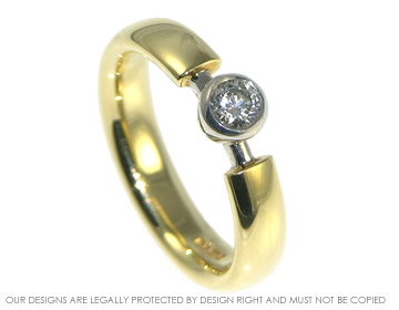 0.25cts diamond solitaire engagement ring in 18ct yellow and white gold