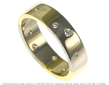 Alternating 18ct white and yellow gold eternity ring with 0.17ct H SI diamonds