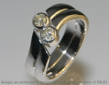 9ct white gold dress ring with the customer's own dimonds 