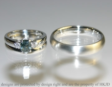 Pair of bespoke platinum wedding rings