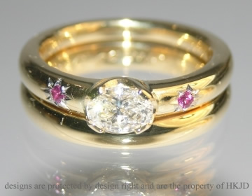 Bespoke 18ct yellow gold fitted wedding ring