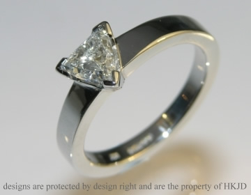 Platinum engagement ring inspired by mountain climbing