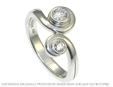 18ct white gold twist ring with 0.36cts of brilliant cut diamonds.