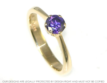 Yellow gold amethyst solitaire