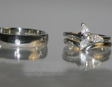 Bespoke pair of platinum wedding bands