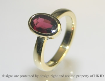 Bespoke 18ct yellow gold engagement ring with natural 1.16ct red Spinel