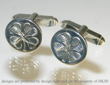 Sterling silver, engraved cufflinks