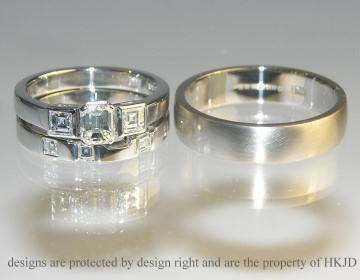 Bespoke pair of wedding rings