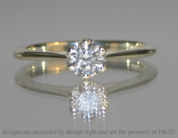 9ct white gold engagement ring with 0.53ct brilliant cut diamond.