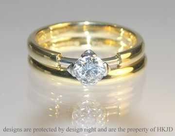 18ct yellow gold engagement ring with customers own diamond 