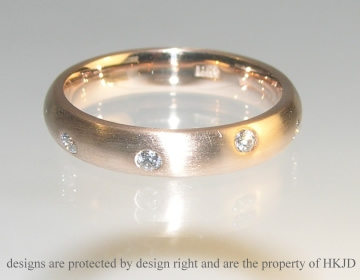 Bespoke 9ct rose gold and diamond eternity ring