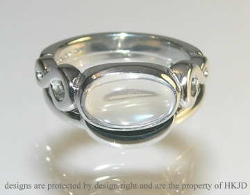 Bespoke moon inspired, shaped platinum wedding ring