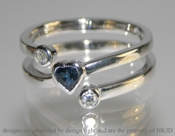 Bespoke 9ct white gold blue sapphire eternity ring