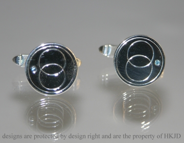 Bespoke Vesica Pisces engraved cufflinks