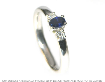 Bespoke platinum,sapphire and diamond engagement ring.