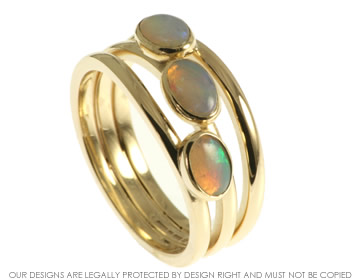 9ct yellow gold and opal dress rings 