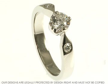 Platinum engagement ring with diamonds