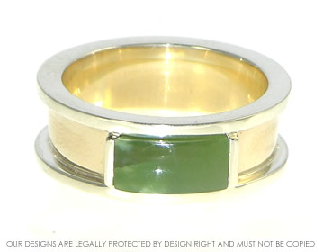 9ct yellow and white gold mans wedding ring 