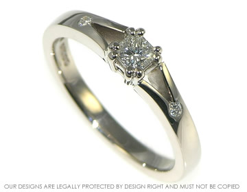 18ct white gold engagement ring with 0.24ct princess cut diamond