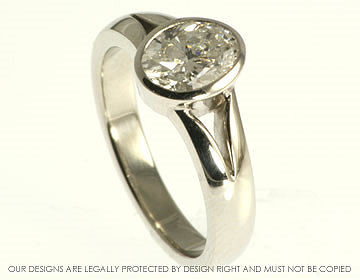 Platinum ring with customers own 1.03cts DVVS oval cut diamond