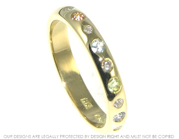 Bespoke 18ct yellow gold birthstones 