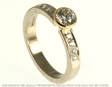 Bespoke 18ct white and yellow gold engagement ring with diamonds