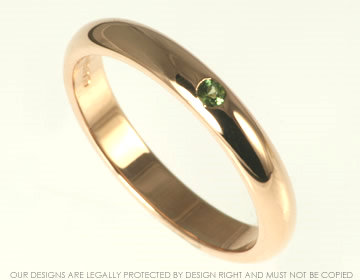 9ct rose gold and tourmaline ring.