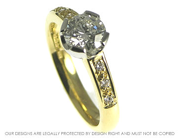 18ct yellow gold and platinum diamond engagement ring. 